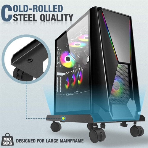 PC Stand Computer Tower Stand Adjustable Mobile CPU Stand PC Tower Stand with Rolling Caster Wheels for Most Computer PC 1