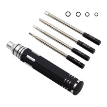 Tournevis à TêTe Hexagonale Jeu D'Outils de Tournevis Hexagonal pour Voiture RC HéLicoptèRe sur Chenilles 1,5 2,0 2,5 3,0 mm Noir + Argent