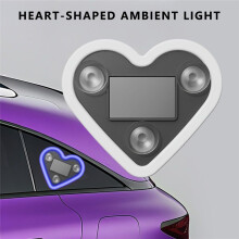 Auto LED-Sfeerverlichting, Liefdeshart op Zonne- voor Voertuigneon voor Driehoek of Achterruit, Blauw Licht