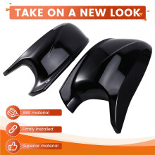 Rear View Mirror Cover Cap Rearview Mirror Housing for X1 E84 X3 F25 Pre-LCI 2010 - 2013 Bright Black