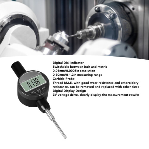 0.01mm Digital Dial Indicator 0-30mm Range M2.5 Thread High Accuracy Test Gauge 2