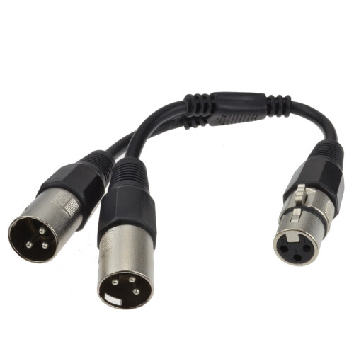 kenable XLR Splitter Cable 1 x XLR Socket to 2 x XLR Plug Lead 25cm 1
