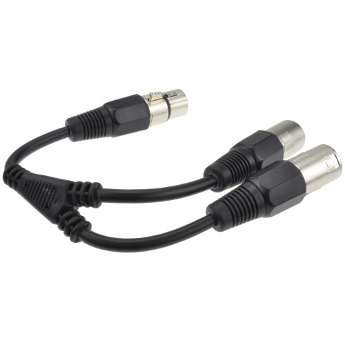 kenable XLR Splitter Cable 1 x XLR Socket to 2 x XLR Plug Lead 25cm 2