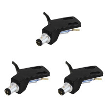 3X Giradischi Portatestina Nel Lega di Alluminio Portatestina Record Giradischi Ago di Ricambio Phono Stylus Cartucce Rack Nero
