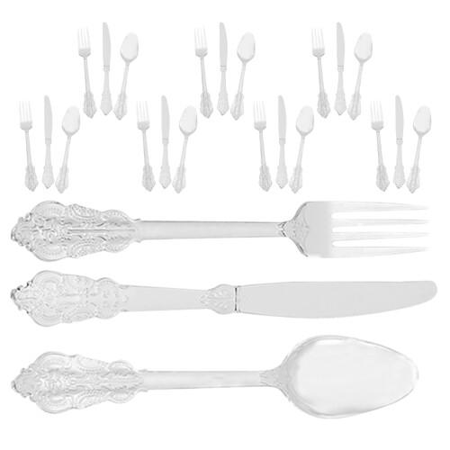3Sets Portable Silver Set Party Utensils 2
