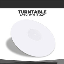 2X Turntable Acrylic Slipmat for Vinyl LP Record Players - 2.5mm Thick Provides Tighter Bass - 12Inch Platter Mat(White)