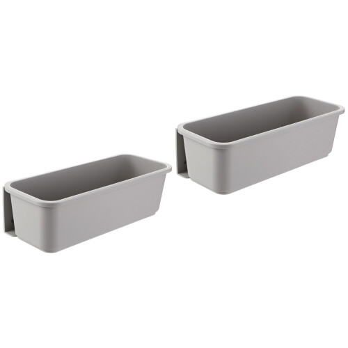 2Pcs Grey Kitchen Cabinet Shelves Pull Out Drawers Under Shelf Storage 2