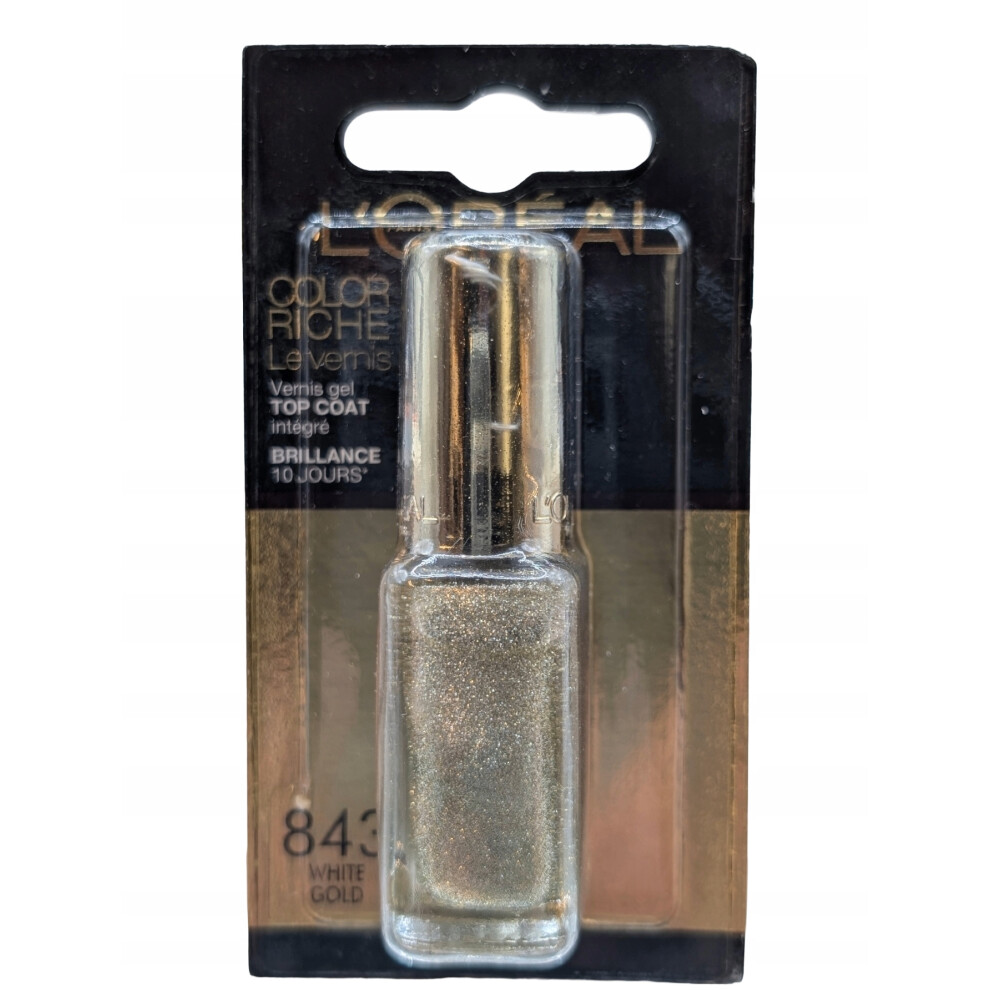 White,Gold Loreal Paris Nail Polish, Color Riche 843 White Gold