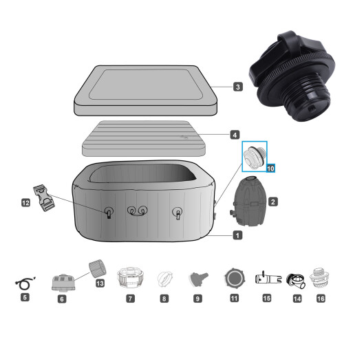 Inflatable Bathtub Replacement Valve ABS G3/4 for F4C009B 2pcs 2