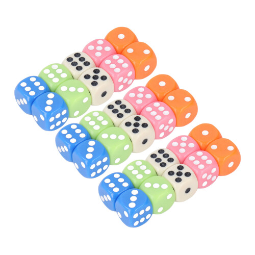 Classroom Learning Dice 30PCS Plastic 6 Sided for Kids Educational Math & Games 1