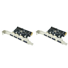 2X Carte D'Extension PCI-E USB 3.0 à 4 Adaptateur de Concentrateur PCI Express PCIe USB 3.0 Riser Controller Extender 5 Gbit/S avec Alimentation