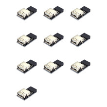 10X 9Pin to 1 Port USB Adapter Connector PC Internal Motherboard 9Pin to USB2.0 Type A Female Converter