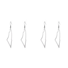 4X A Silver Color Palestine Map Dangle Earrings Women Country Geography Map Pendent Earring Stainless Jewelry