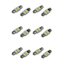 12pcs 31 mm 6 5630 SMD LED Festoon Indoor Lighting 3W 195LM 6500K