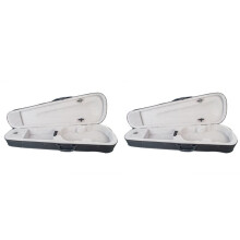 2X Violin Case 3/4 Size Professional Triangular Shape Violin Hard Case -Silver Inside Violin Parts New