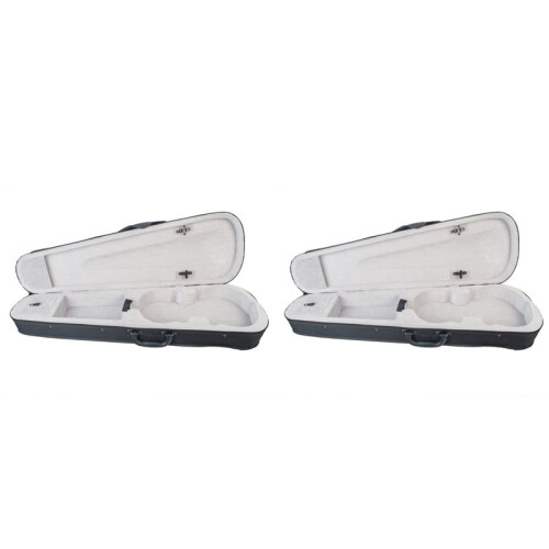 2X Violin Case 3/4 Size Professional Triangular Shape Violin Hard Case -Silver Inside Violin Parts New