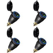 4X Carregador À Prova D'Água com Plugue DIN para Motocicleta para Carregador USB QC3.0 e Soquete Adaptador de Fornecimento de Energia Tipo C 30W