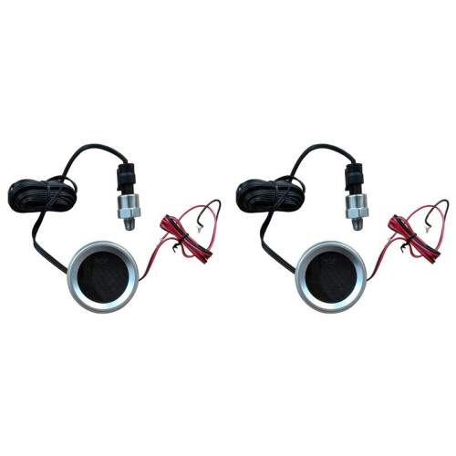 2st 52 mm Oliedrukmeter met Waarschuwingsalarm 1/8 NPT-Sensor Oliedrukmeter voor Autoboot