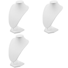3X Jewelry Stand Portrait Model Necklace Display Photography Props White 22x16cm