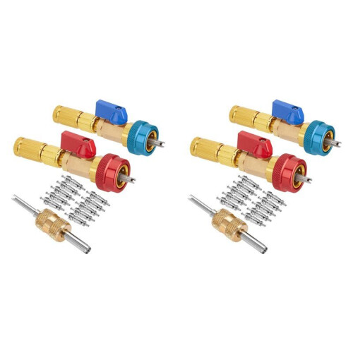 2X R134A Ventil Core Quick Remover Installer Hög-/Lågtrycks Ventil Core Remover Tool för Kylmedelsluftkonditionering