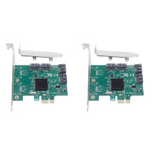 2X  PCIE Expansion Card Adapter PCI Express X1 to 4 Port SATA3.0 Controller 88SE9215 Chip PCI E PCI-E