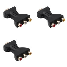 3X -Compatible to 3 RGB RCA Video Audio Adapters -Male to 3 RCA Video Audio Adapter Component Connector