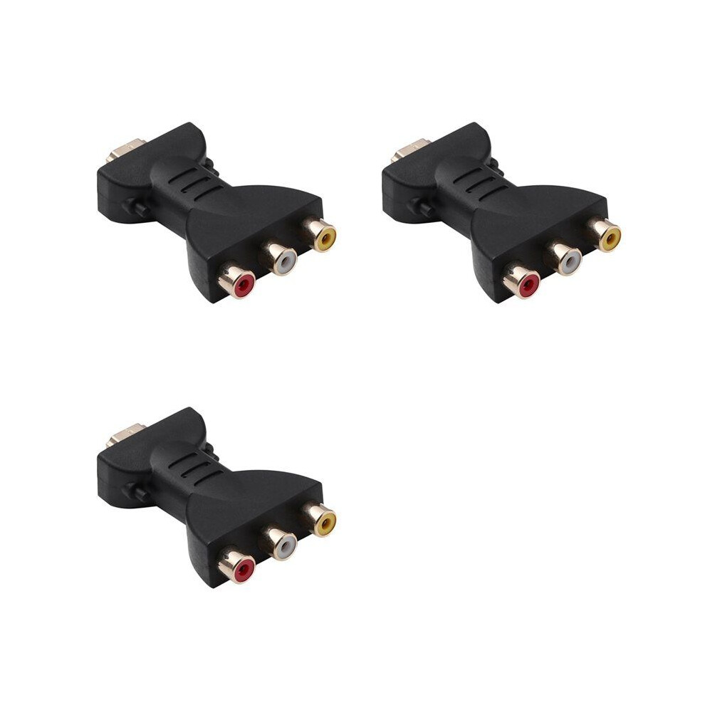3X -Compatible To 3 Rgb Rca Video Audio Adapters -Male To 3 Rca Video Audio Adapter Component Connector Gold 6033967272382