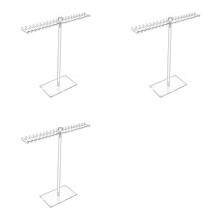 3X Acrylic Necklace Organizer, Clear Necklace Holder Stand, Jewelry Organizer Display Hanger Rack with Bilateral Hooks