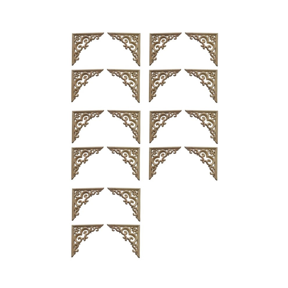 20Pcs Unpainted Wooden Mouldings Decal European Wood Appliques For Furniture Cabinet Flower Wood Carving Decorative 10Cm 6133606706985