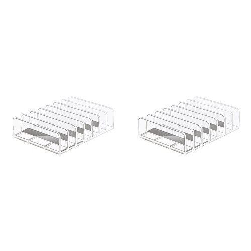 2X Acrylic CD/DVD Storage Rack Transparent Organizer Stand Display Holder for CD/DVD, Holds Multiple Discs