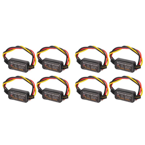 8Pcs 16 Modes Adjustable LED Brake Light Flasher Strobe Controller Universal for Car Motorcycle