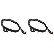 2X Cavo di Prolunga Professionale Slim SFF 8654 8i Maschio A SFF-8654 SAS4.0 74 Pin da 50 cm per Connettore Controller Server