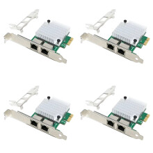 4X 2 RJ45 Port PCIe X1 Dual Gigabit Realtek 8111F + ASM1082E Chipsatz Filter PCI-E Computer LAN Netzwerkkarte 1000M