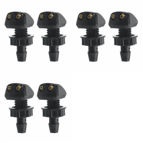 6X Car Front Windshield Universal Washer Wiper Water Spray Nozzle with Install Buckle