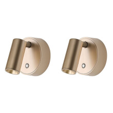 2X LED Wall Lamp Rechargeable Spotlight Punch-Free Installation, Three-Color Dimmable, for Living Room and Bedroom