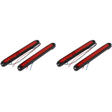 4Pcs 10 Inch 15 LED Trailer Truck RV Stop Tail Rear Brake Turn Light Bar Stop Rear Side  Lights Waterproof (Red)