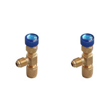 2X R22 R410 AC Valve 1/4 Inch Filler Joint A/C Refrigerant Valve Air Conditioning Repair and Fluoride Safety Adapter B