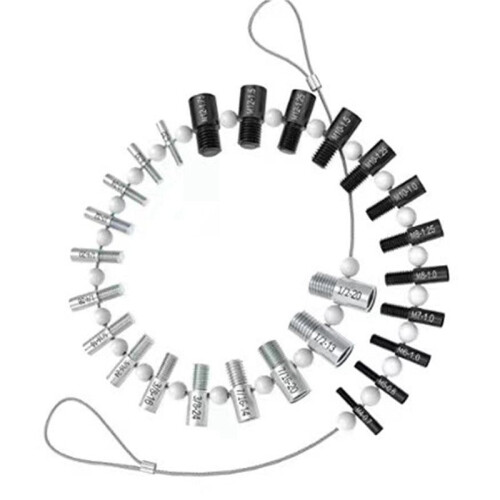 2X Portable Thread Tester Bolt Nut Screw Bolt Nut Screw Checking Checker 26 Male/Female Size Gauge Measuring Tool Kit 2
