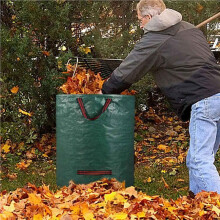 2X 300L Garden Waste Bag Large Capacity Garden Bag Reusable Waterproof Leaf Sack Weed Trash Can Container for Yard Lawn