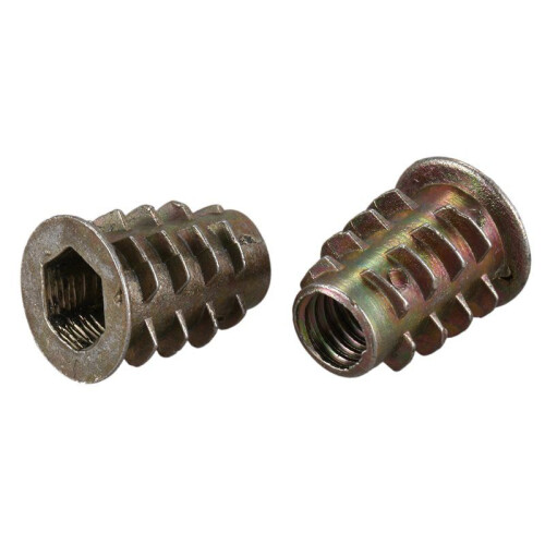 80 Pieces M6x 15mm Hexagon Socket Screw Thread Insert Nut for Wood 2