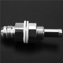 2X 6AN Male Flare Bulkhead to 5/16 Inch Hose Barb Adapter Fitting Aluminum Flare Connector Fluid Designed for Car SUV