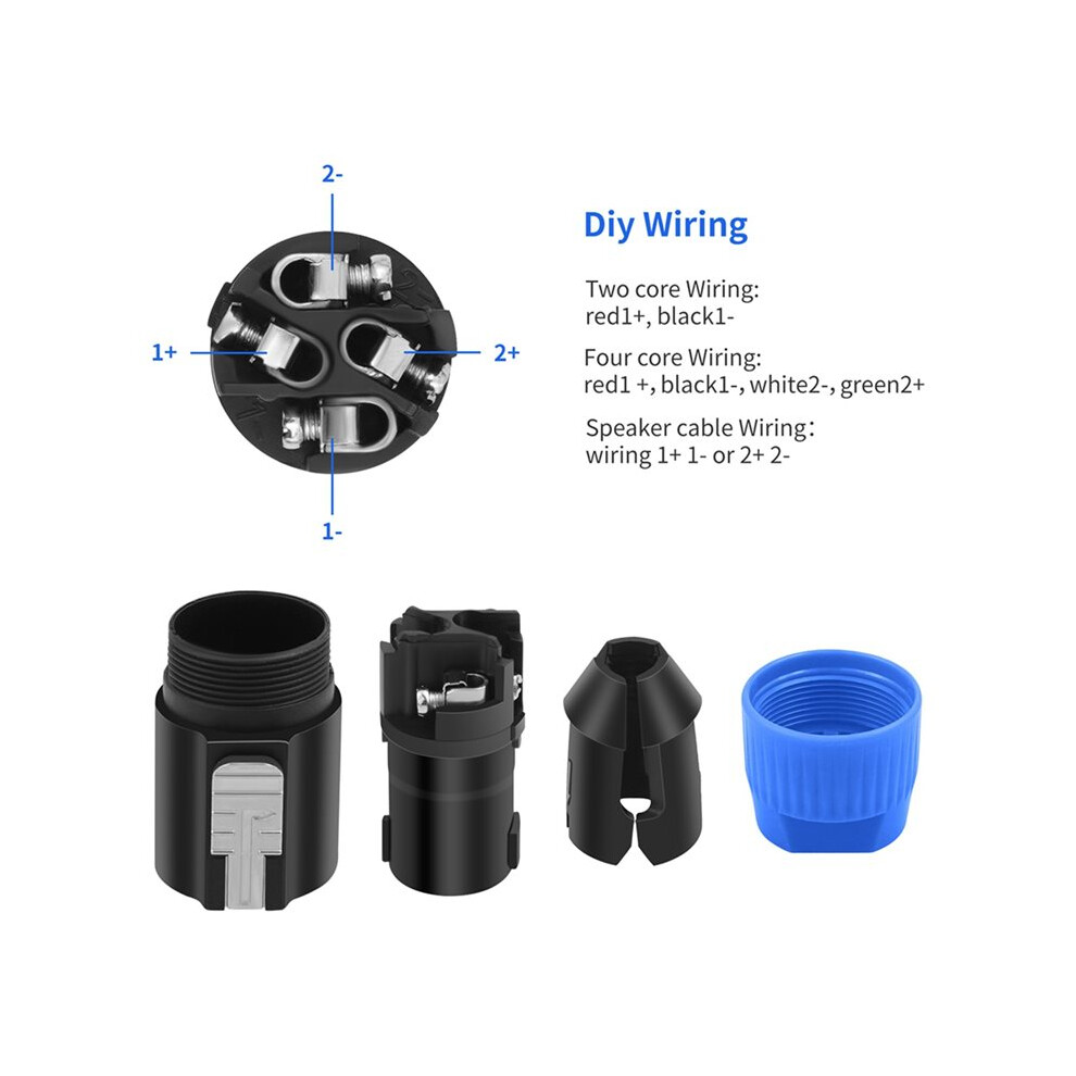 20Pc 4Pin Nl4fc Speaker Connector Ohm Plug Speaker Audio Cable Adapter Twist Lock 4Pin Speakon Female Jack Accessories,A 6031035779177