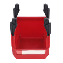 Wall Mounted Plastic Parts Storage Rack, Red, 135x105x76mm