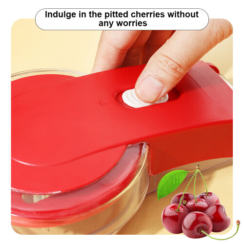 Portable Cherry Pitter Tool, Pits 6 at Once, Red, 19.5cm 1
