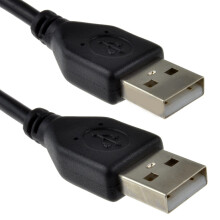 USB 2.0 24AWG A to A (Male to Male) High-Speed BLACK Cable 0.25m 25cm SHORT