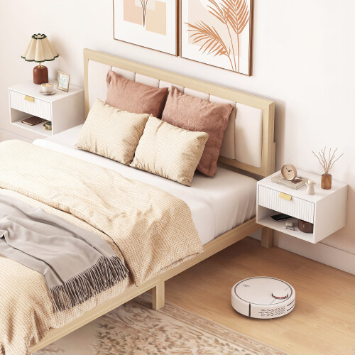 Homcom Mesitas de Noche Blanco 40 x 30 x 25 cm 1