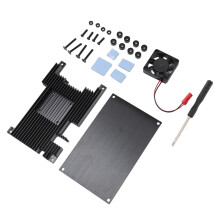 Aluminium Alloy Case with 5V Cooling Fan for Orange Pi 5 5B, 30x30x8mm
