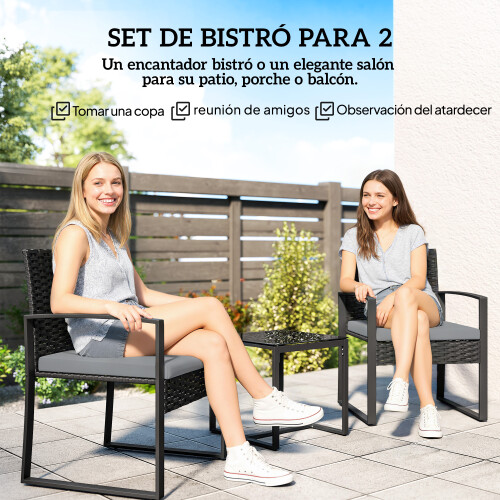 Outsunny Conjunto de Jardín Gris 58 x 55 x 76 cm 2