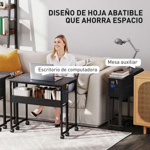 Homcom Escritorio Plegable Negro 80 x 50 x 75 cm 1