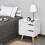 Homcom Mesita de Noche Blanco 33 x 28 x 42cm 2